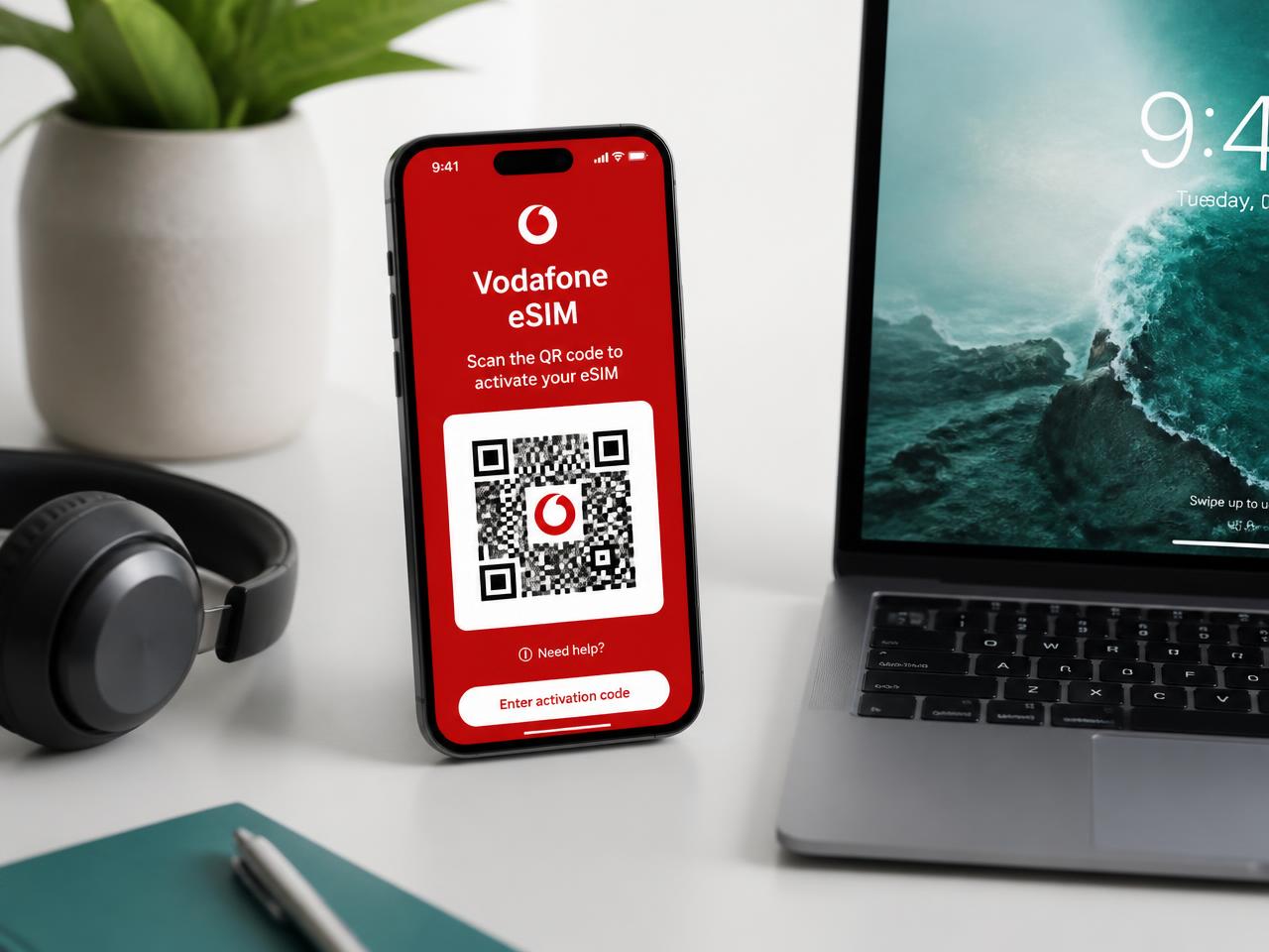 Vodafone eSIM iş hattı görseli